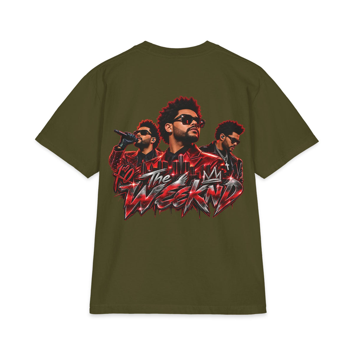 XO Heart Graffiti T-Shirt | Weeknd Triple Portrait Tee