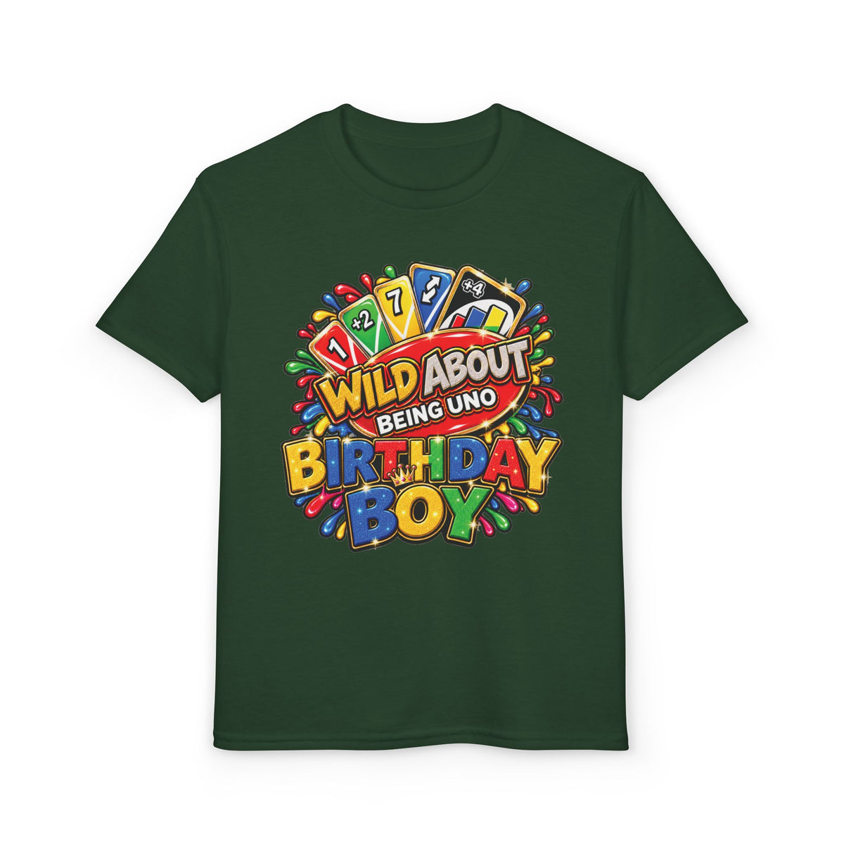 Wild About Being UNO Birthday Boy T-Shirt | Personalized Backprint