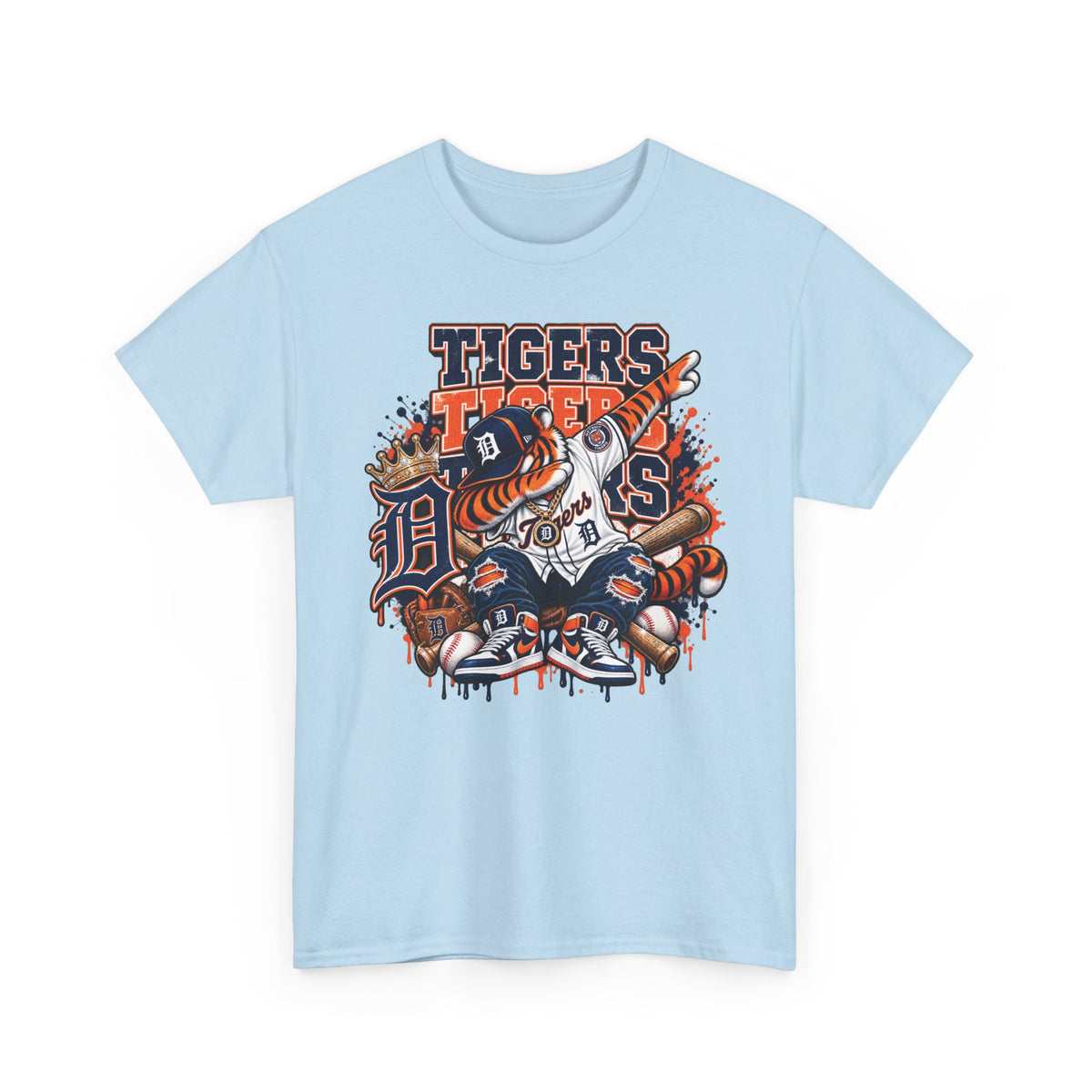 Detroit Tigers Mascot Baseball Tee | Vintage Tiger Batter Design