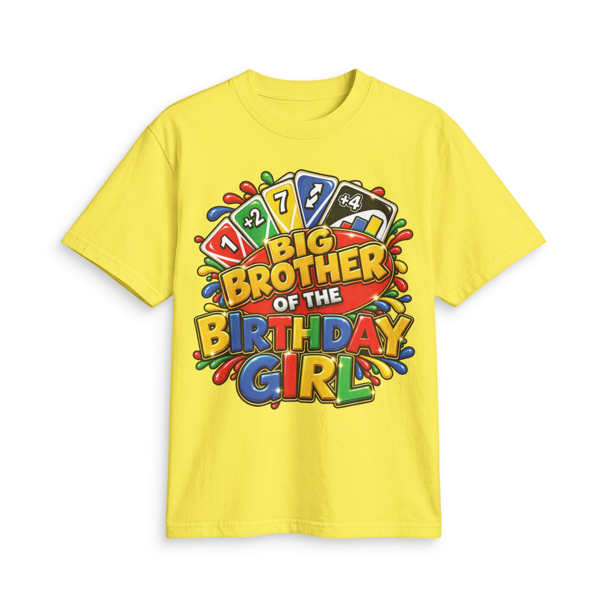 Big Brother of the Birthday Girl T-Shirt | Colorful Party Card Game Design