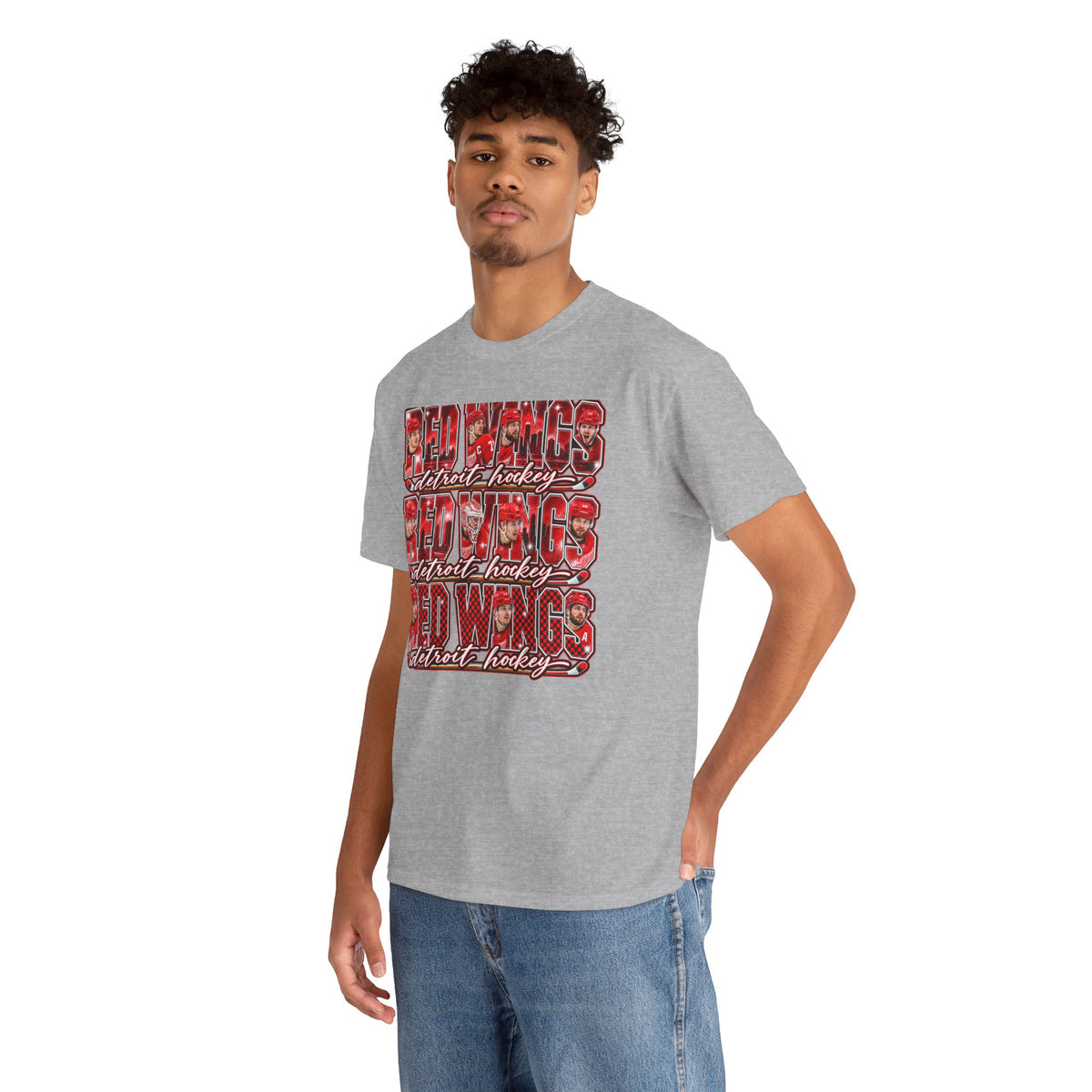 Red Wings Detroit Hockey Graphic Tee | Retro Stacked Logo