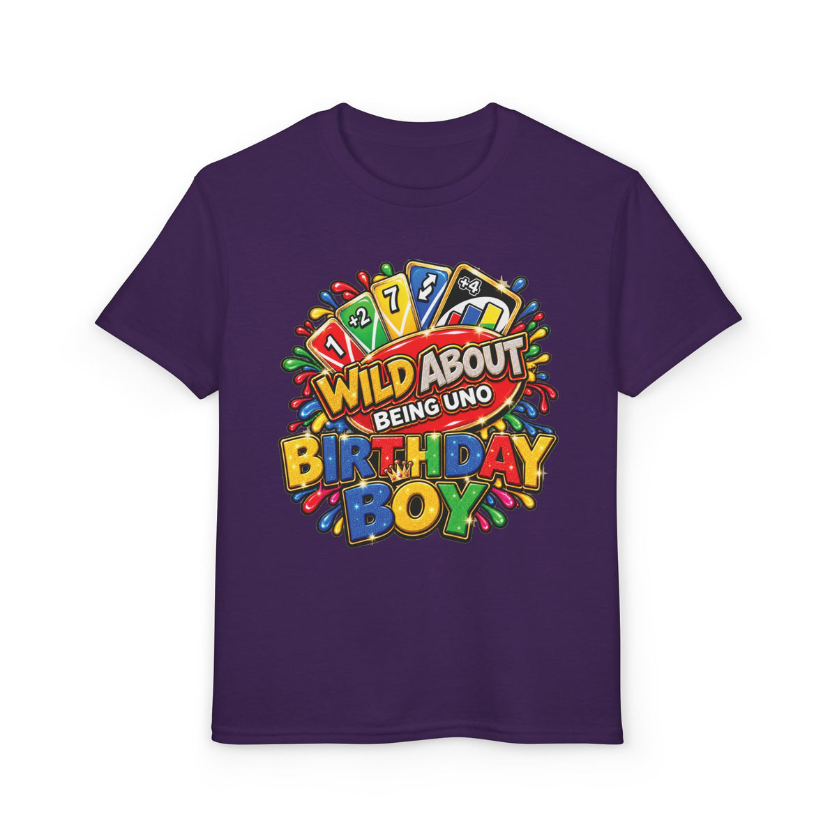 Wild About Being UNO Birthday Boy T-Shirt | Personalized Backprint