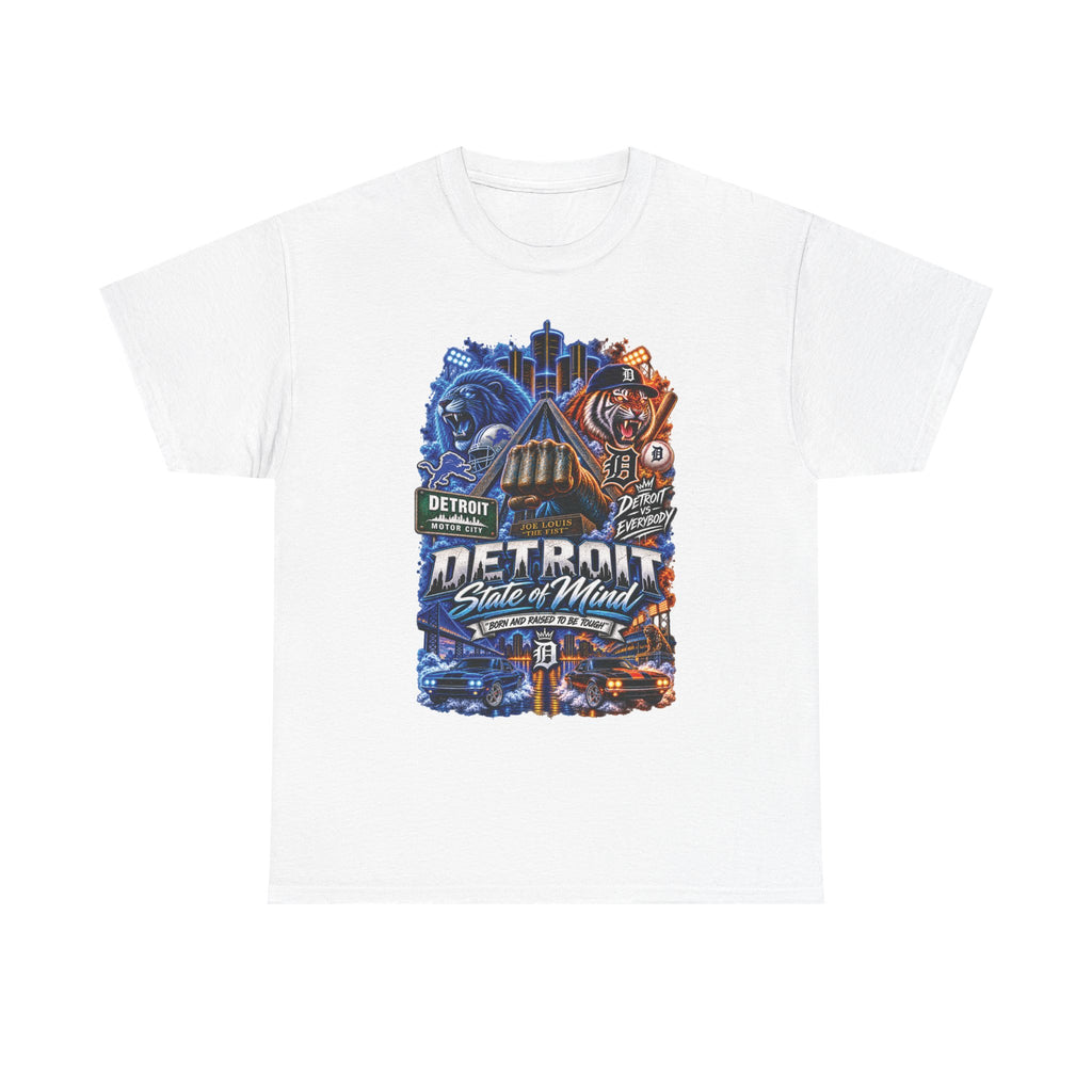 Detroit State of Mind T-Shirt | City Skyline, Motor City Collage