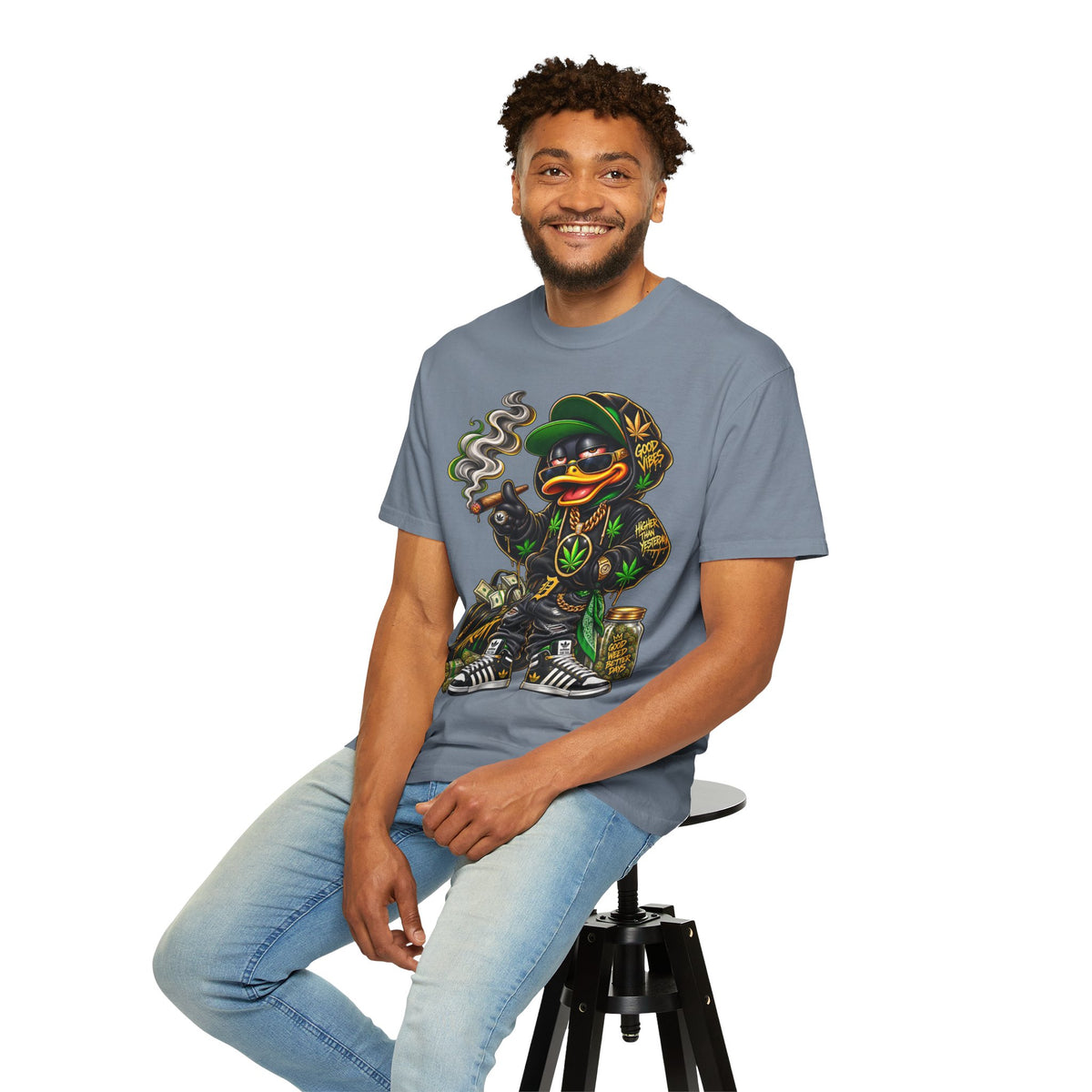 Weed Duck Character T-shirt | Smoking Duck Graphic Tee