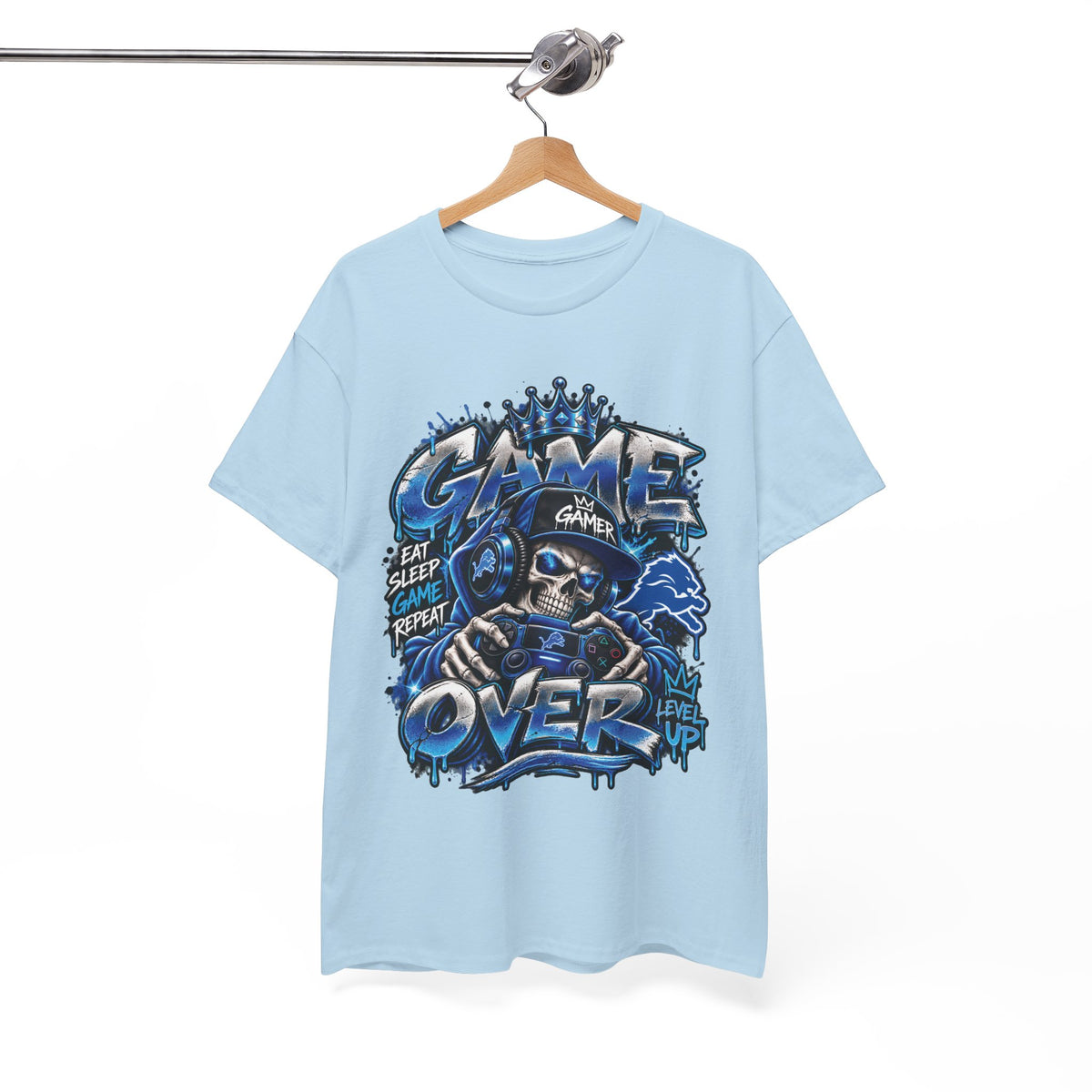 Game Over Skull Gamer Tee | Video Game Controller Graphic Shirt