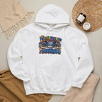 Different Is Beautiful hoodie | colorful graffiti text, stars & flowers