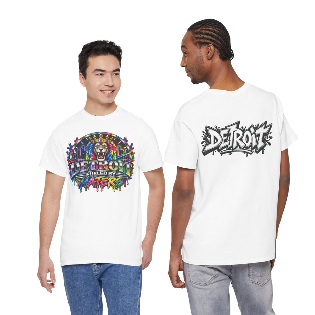 Detroit Lion Graffiti tee | Colorful Drip Lion Detroit Tee