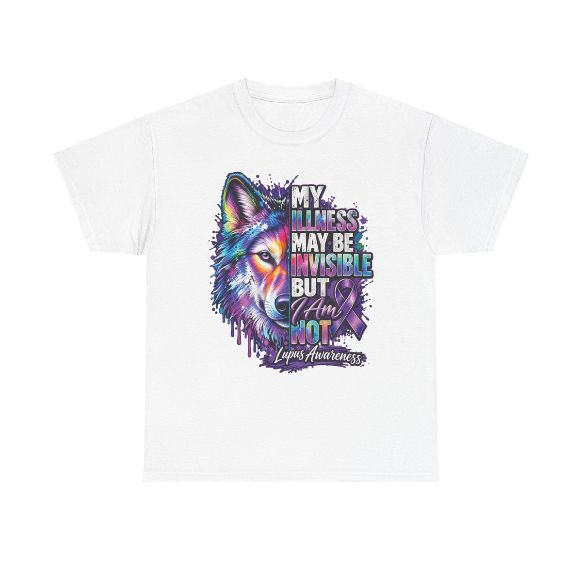 Lupus Awareness Wolf Graphic Tee | Invisible Illness Statement