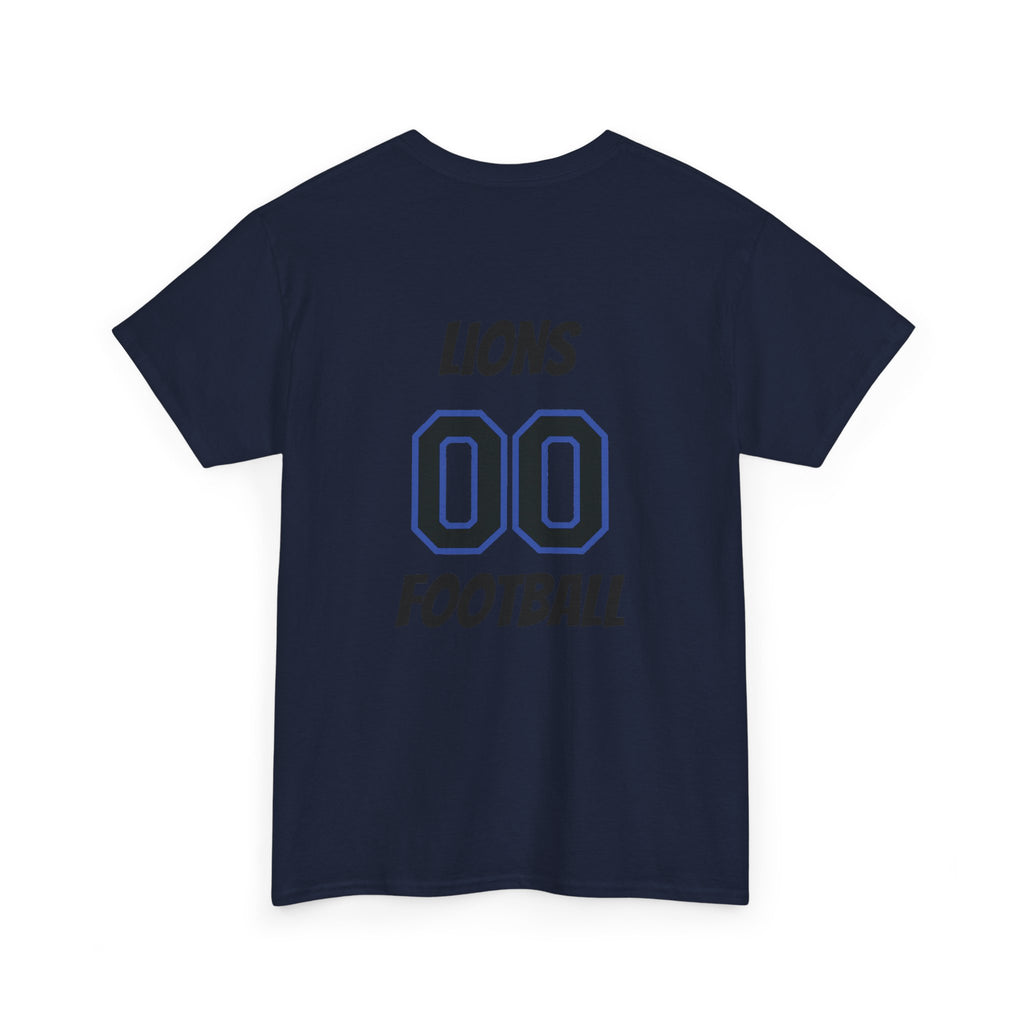 Detroit Lion Rider T-Shirt | Football Team Graphic Tee, Blue Mascot