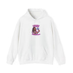 Black Woman with Book Illustration Hoodie | Reading Empowerment, Purple Text