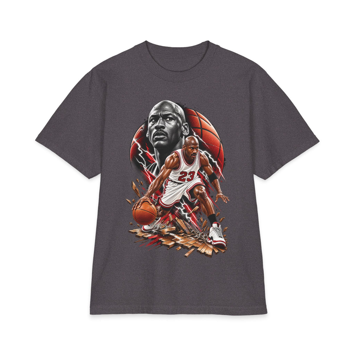 Basketball Player Illustration T-Shirt | Action Dribbling Court Scene