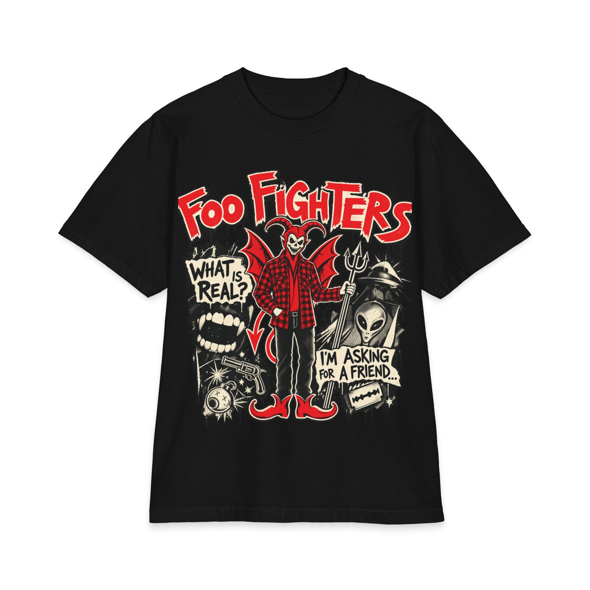 Foo Fighters band logo tee | Rock skull graphic T-Shirt