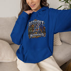 Detroit skyline determined slogan Hoodie | Motor City vintage style