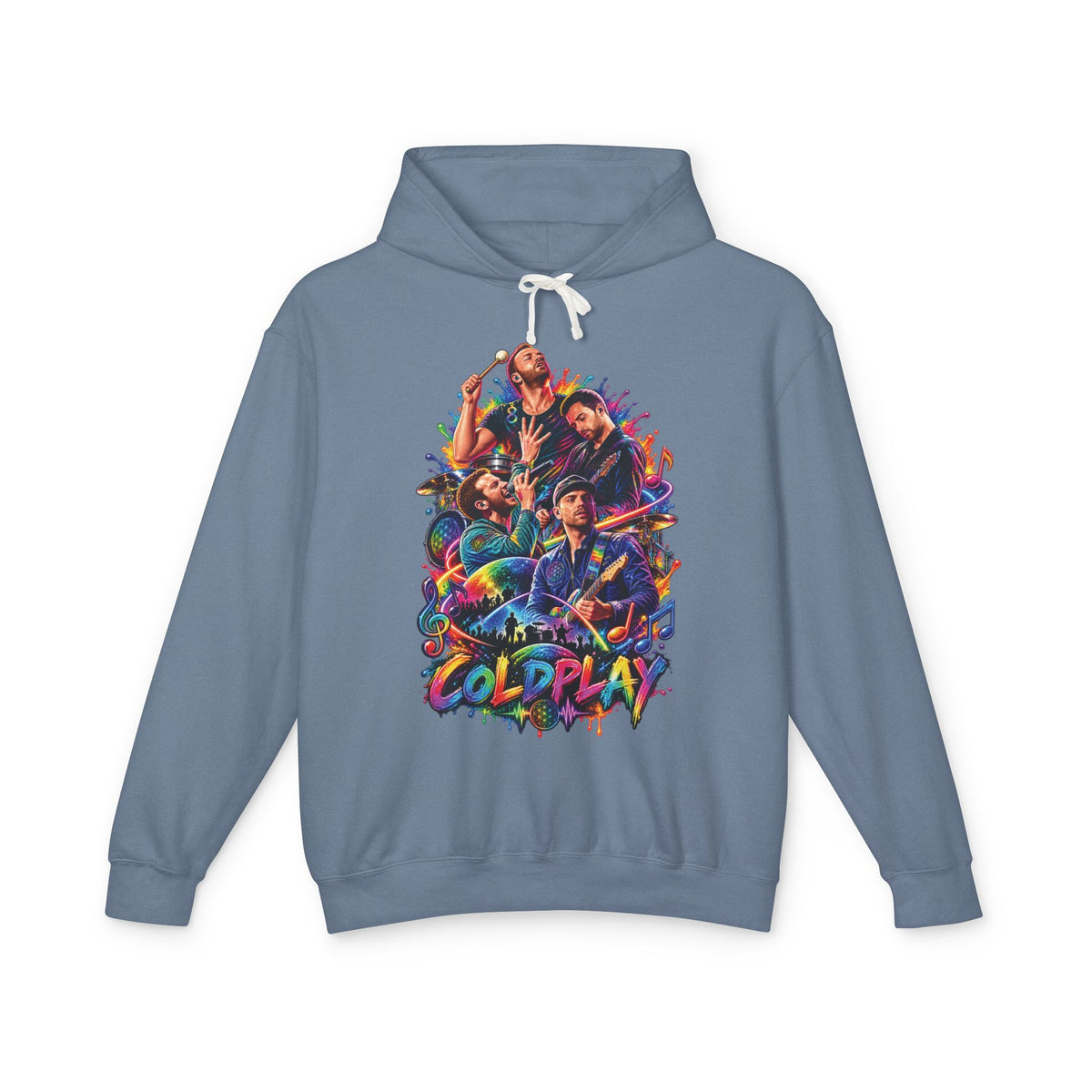 Coldplay band collage Hoodie | Colorful portrait graphic sweatshirt