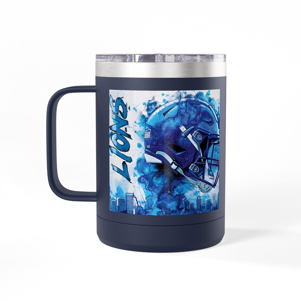 Blue Football Helmet Lions mug | 15oz Tumbler