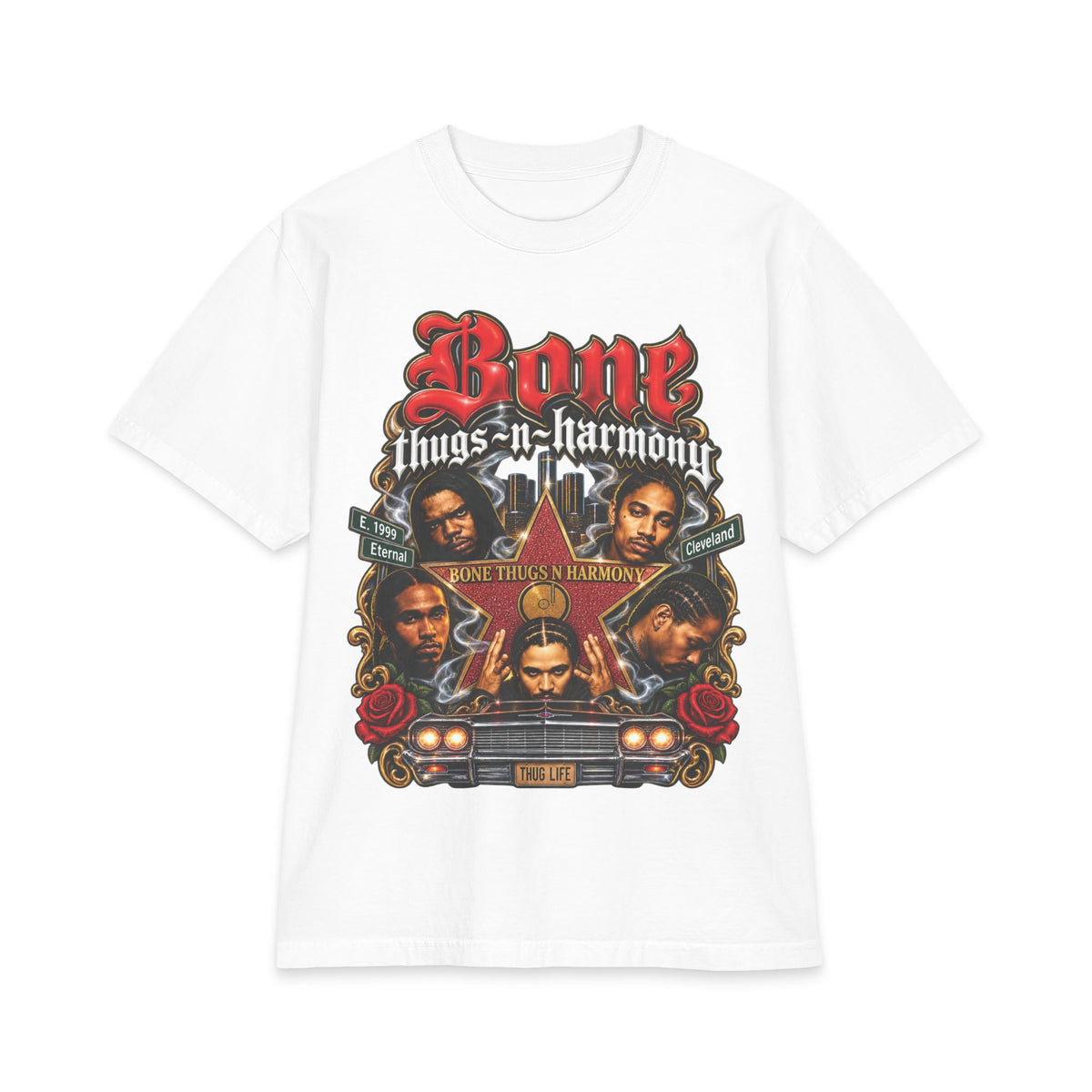 Bone Thugs-n-Harmony Graphic Tee | Rap Group Portraits, Classic Logo