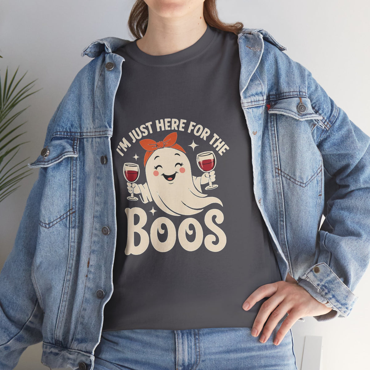 Rosie Ghost with Wine Boos T-Shirt | Halloween Wine Lover Tee