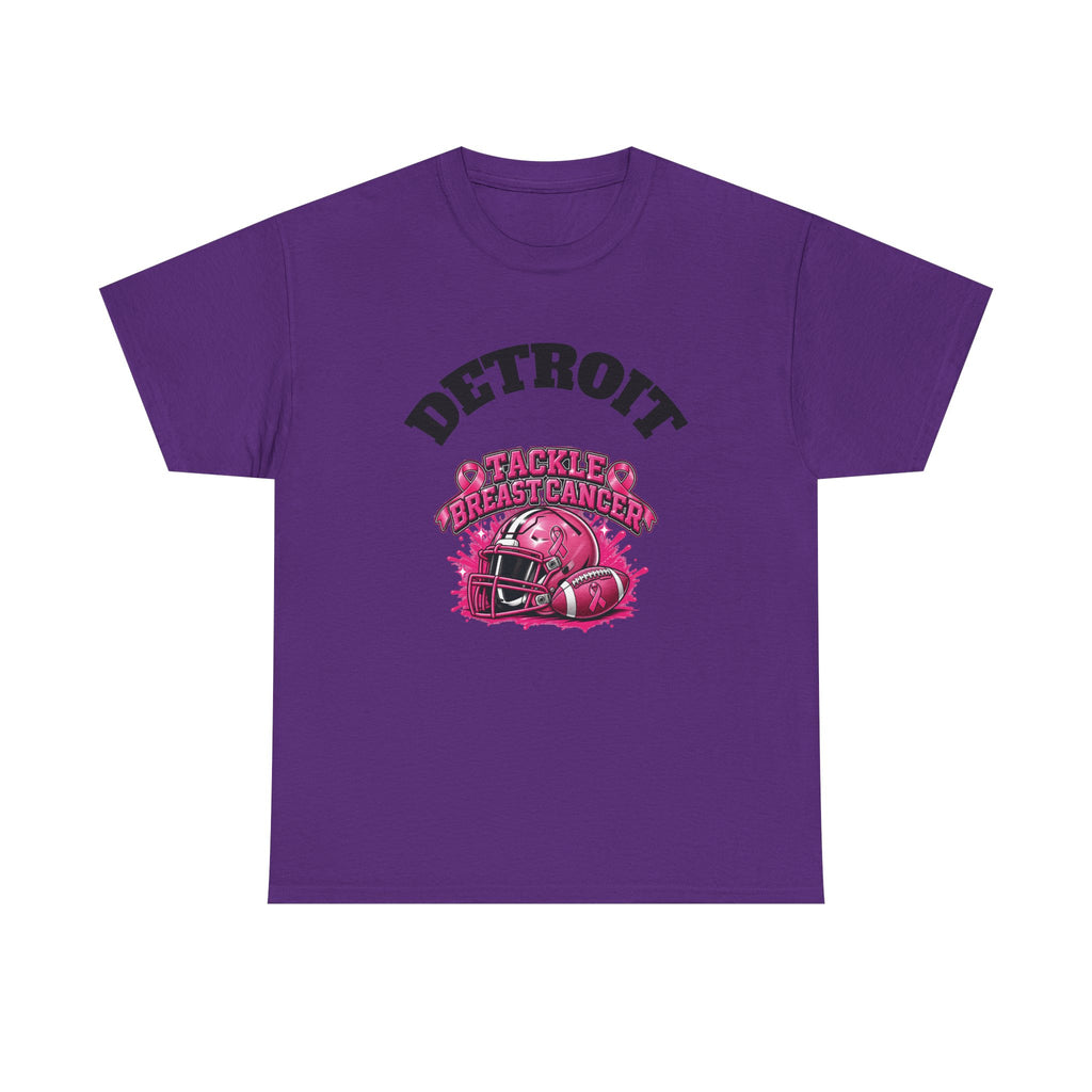 Detroit Tackle Breast Cancer Tee | Football Helmet Pink Awareness