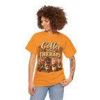 Coffee Is My Therapy T-Shirt | Coffee Cups Illustration, Cozy Beverage Tee