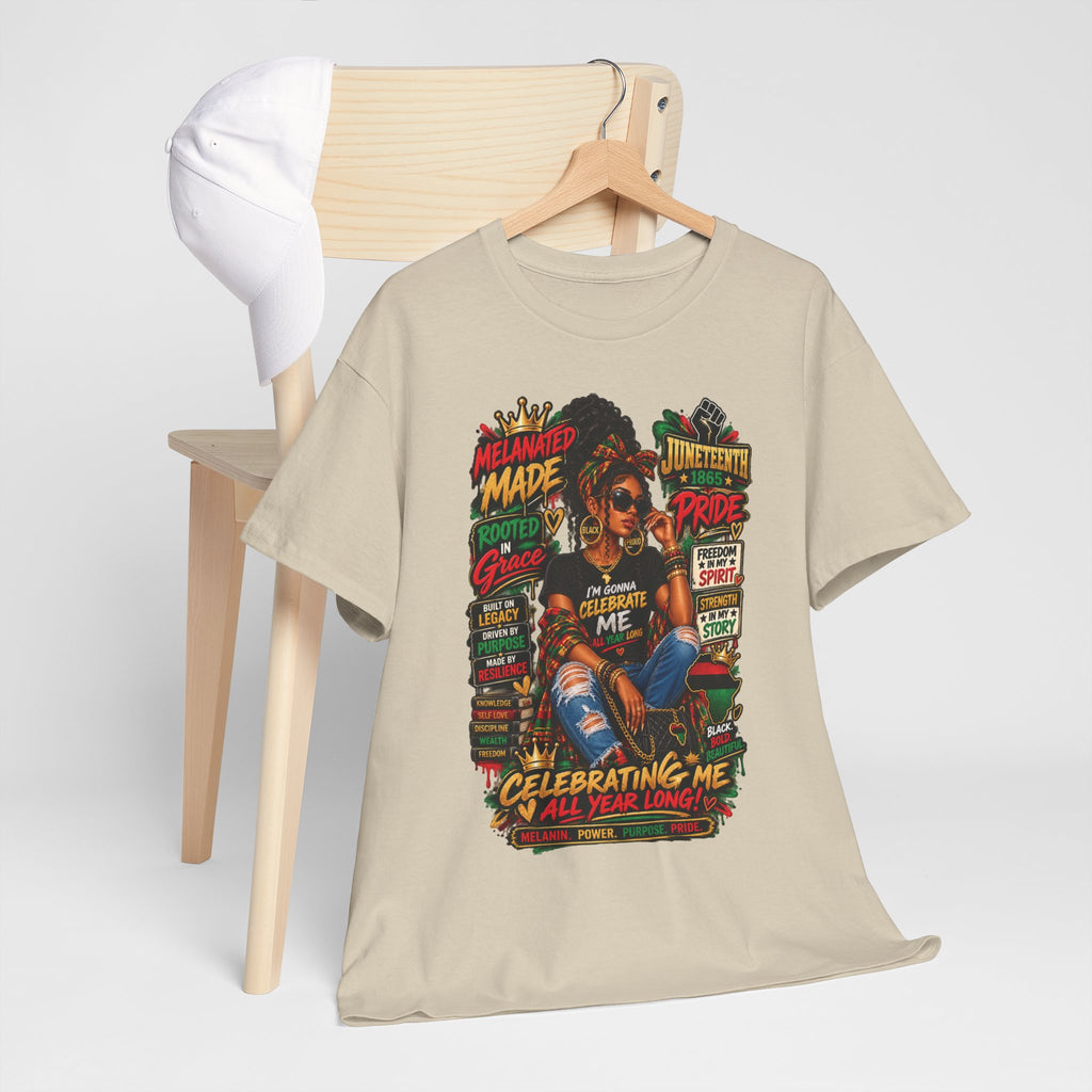 Melanated Made Rooted Grace T-Shirt | Celebrating Me graphic tee
