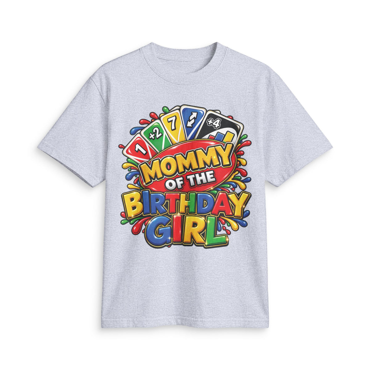 Mommy of the Birthday Girl T-Shirt | Colorful Game Card Design