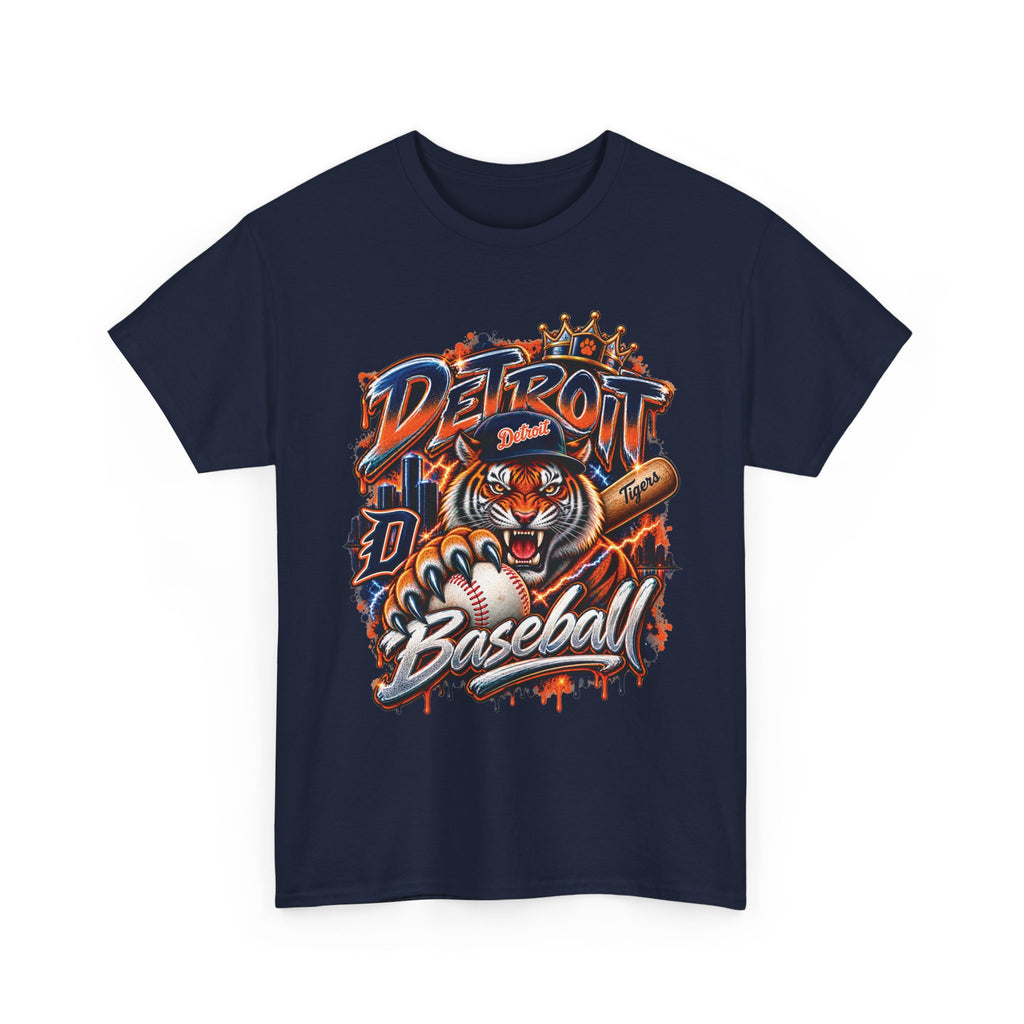 Detroit Tigers Tiger Baseball Tee | Vintage Mascot Detroit Baseball Shirt