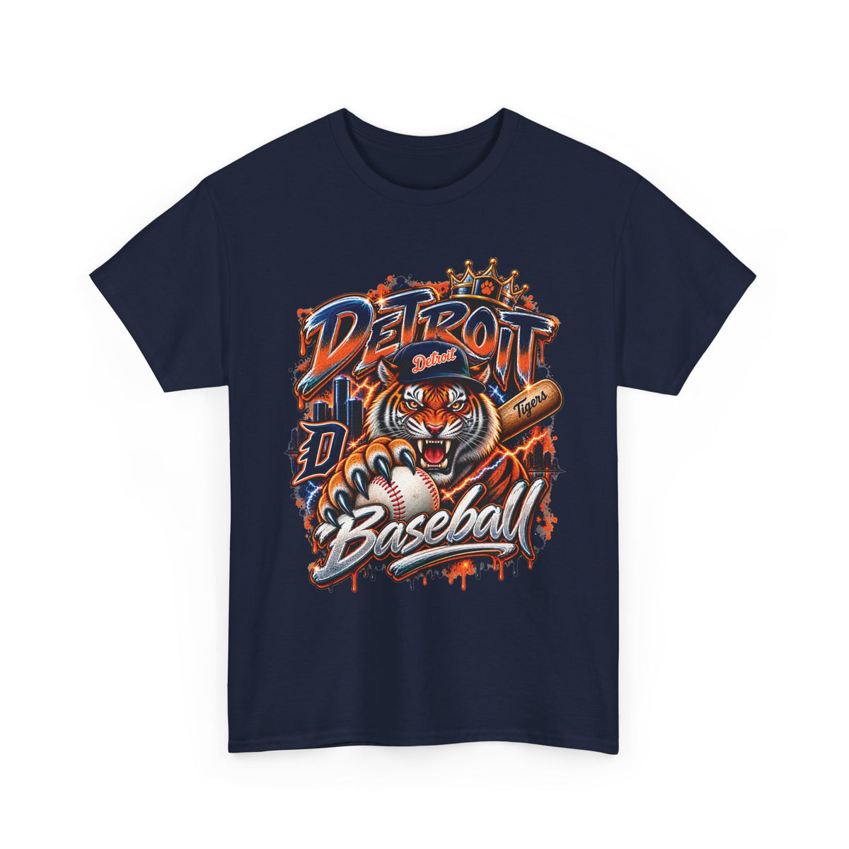 Detroit Tigers Tiger Baseball Tee | Vintage Mascot Detroit Baseball Shirt