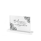 Believe in Yourself script motivational acrylic table sign | rectangular desk plaque