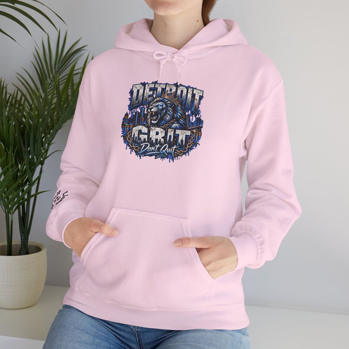 Detroit Grit graphic Hoodie | Motor City skyline, industrial vintage design