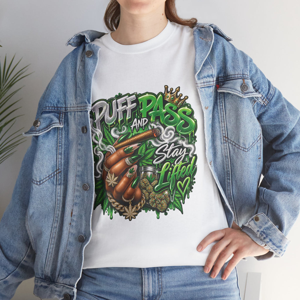 Puff and Pass Stay Lifted T-Shirt | Cannabis Leaf Graphic Tee