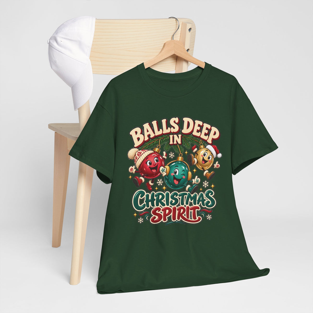 Balls Deep in Christmas Spirit Graphic Tee