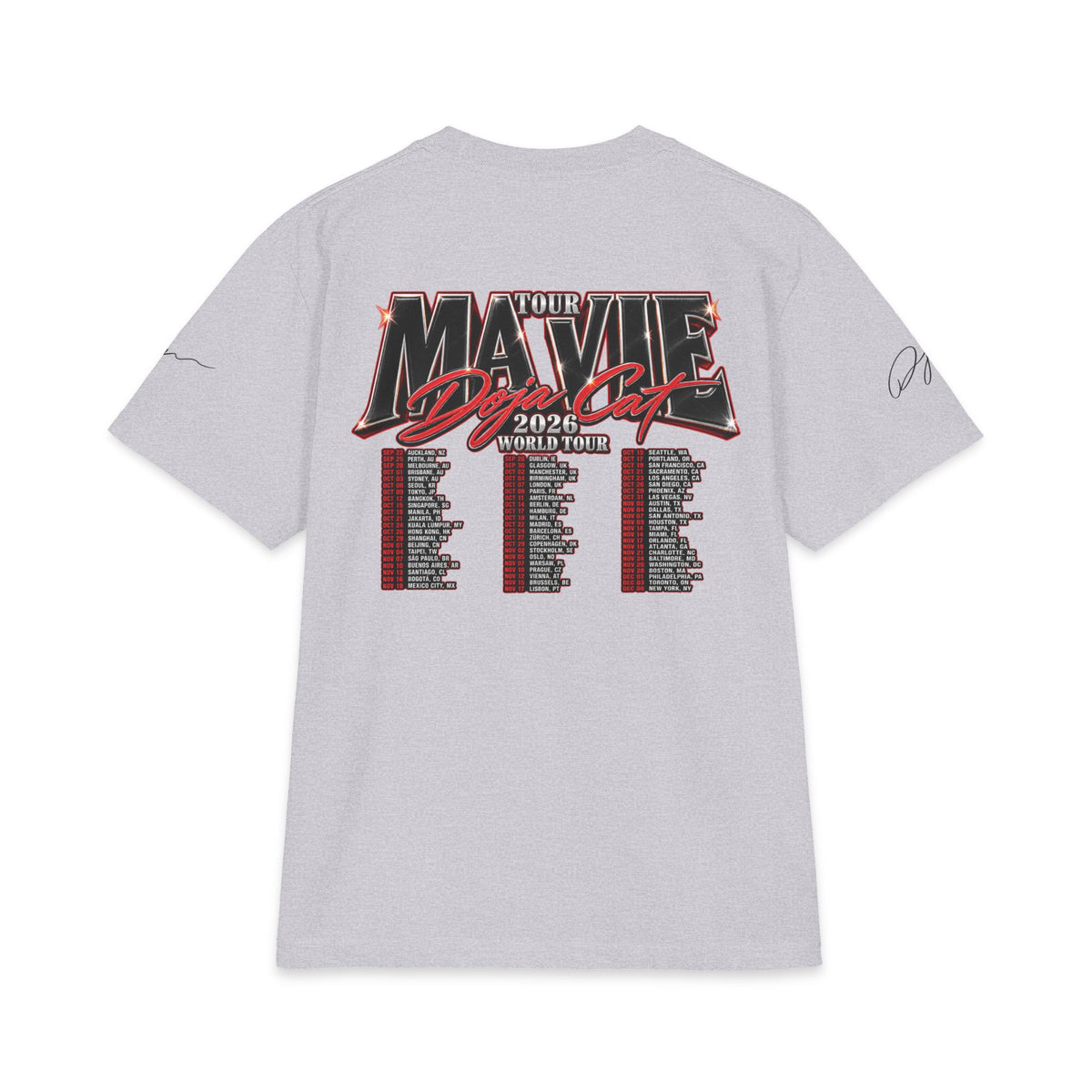 Doja Ma vie Tour band tee | Concert tour shirt, 2026 tour dates backprint