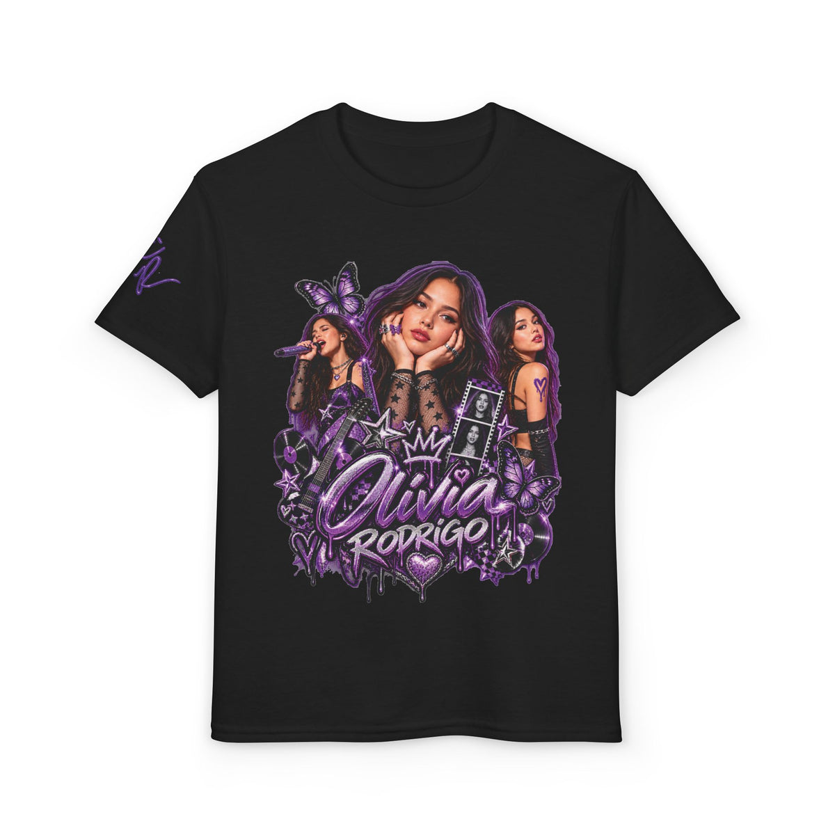 Olivia Rodrigo Pop Star Collage T-Shirt | Tour Dates Backprint