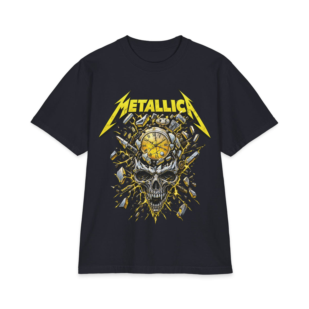 Metallica Skull Clock T-Shirt | Rock Band Graphic Tee