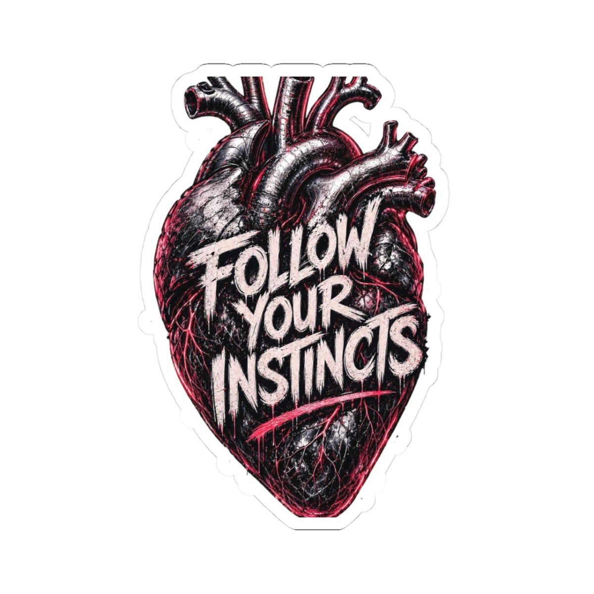 Anatomical Heart "Follow Your Instincts" Sticker | Kiss-Cut Sticker