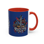 Detroit Rock City 313 Blue Accent Mug | Cityscape Guitar Graffiti Design
