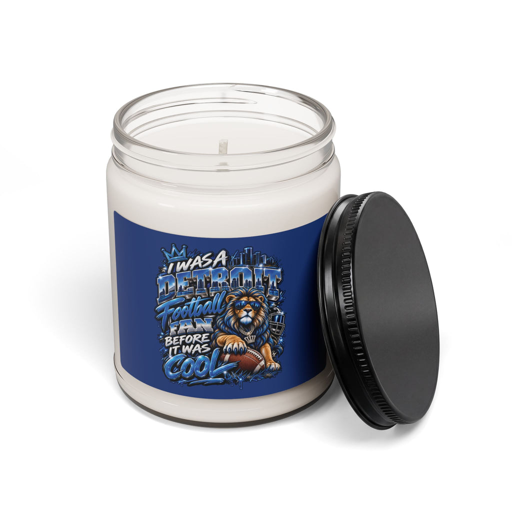 Detroit Football Lion Design Candle | Scented Soy Candle 9oz