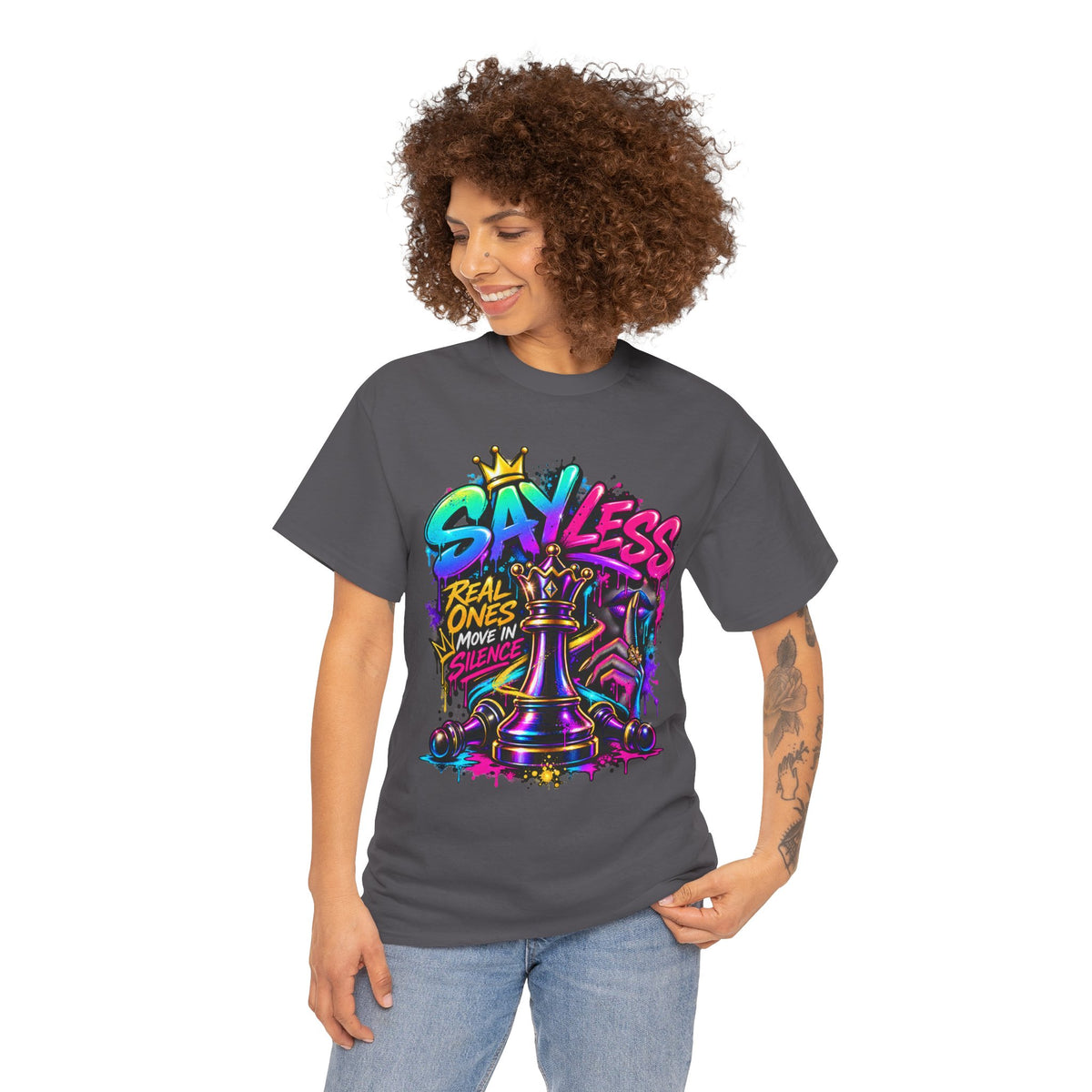 Say Less Chess King Tee | Graffiti Chess Piece Streetwear