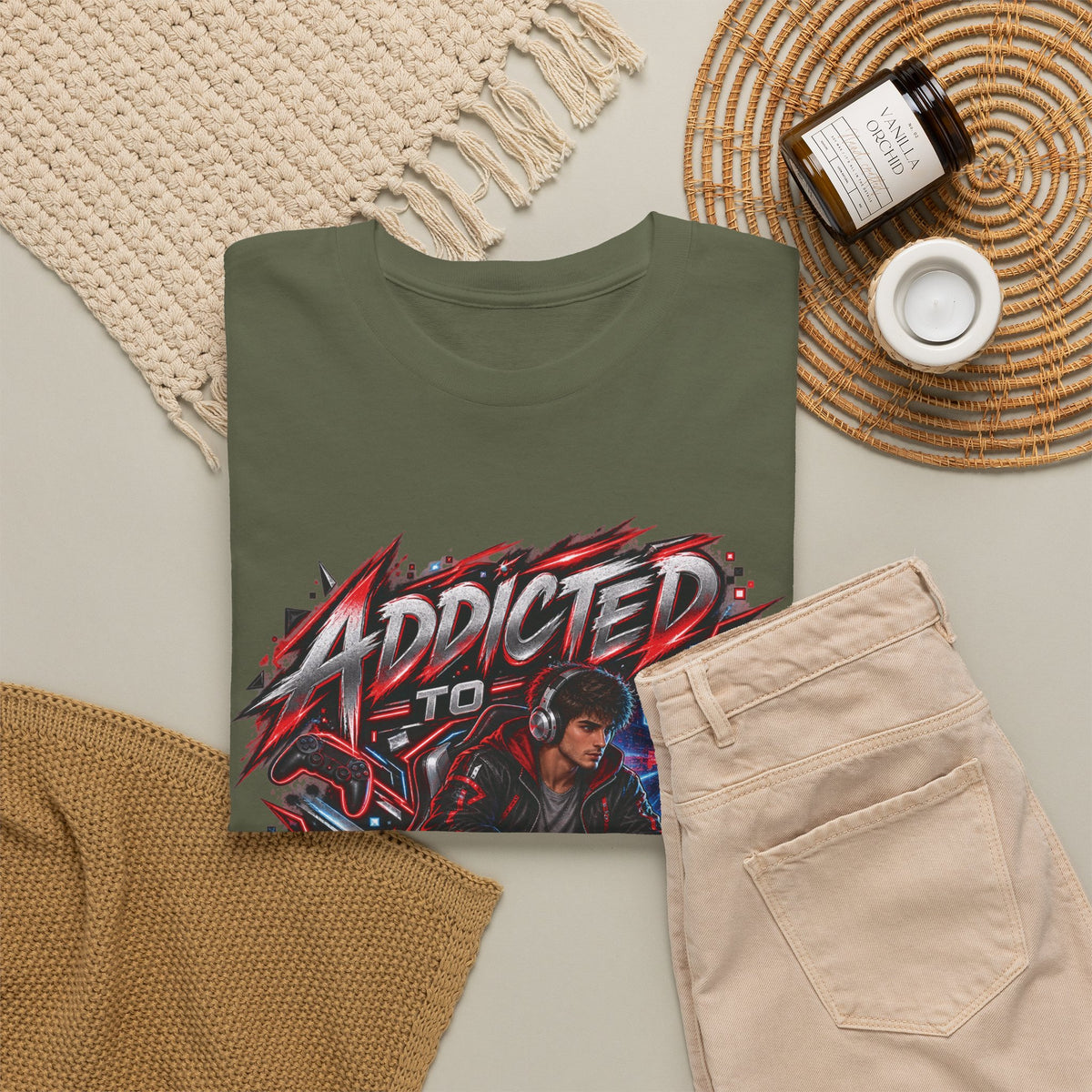 Addicted to Gaming Graphic T-Shirt