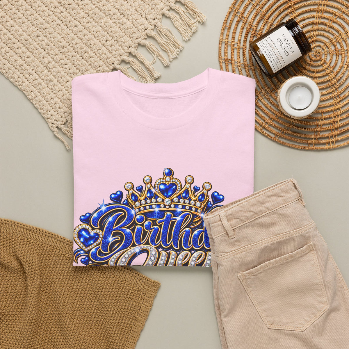 Birthday Blue Queen Crown Graphic Tee