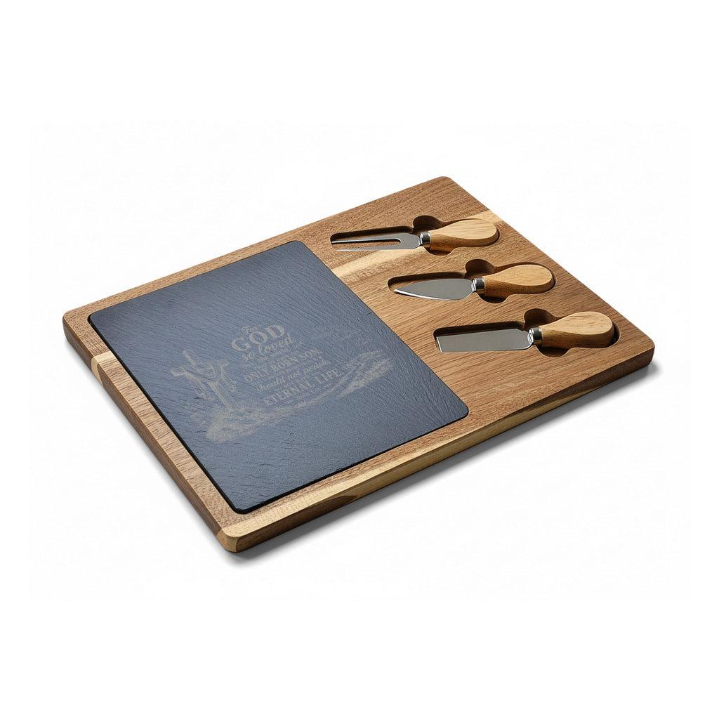 Christian Scripture Engraved Charcuterie Board | Cheese Set