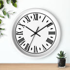 Roman Numeral Clock Wall Clock | Black Frame, Classic Vintage Face