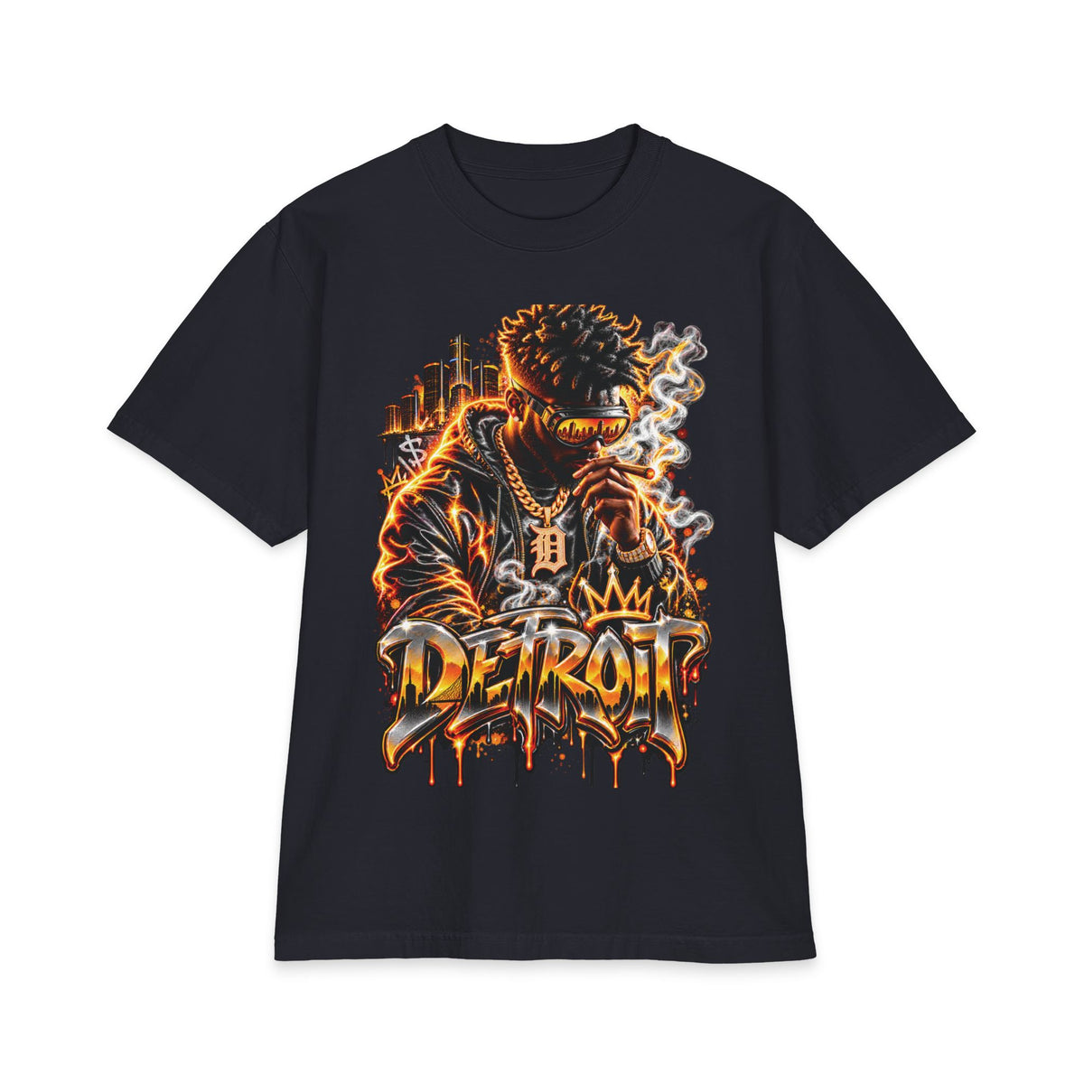 Detroit King Streetwear T-Shirt | Urban Graffiti Dripping City Design