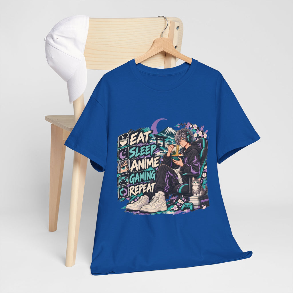 Eat Sleep Anime Gaming Repeat Video Game Graphic T-Shirt