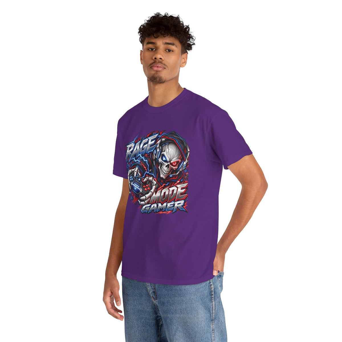 Rage Mode Gamer Skull Graphic T-Shirt