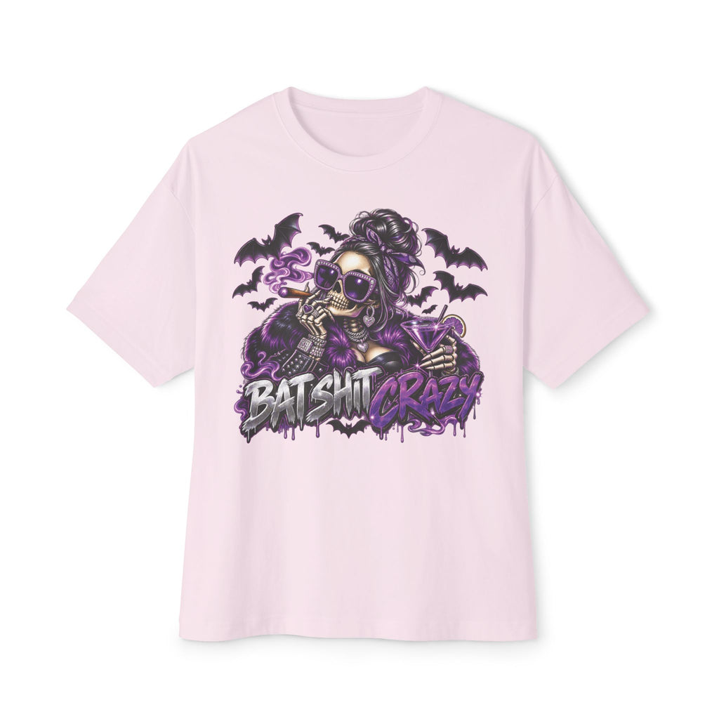 Batshit Crazy Skull Girl Tee | Gothic Bats Halloween Graphic Shirt