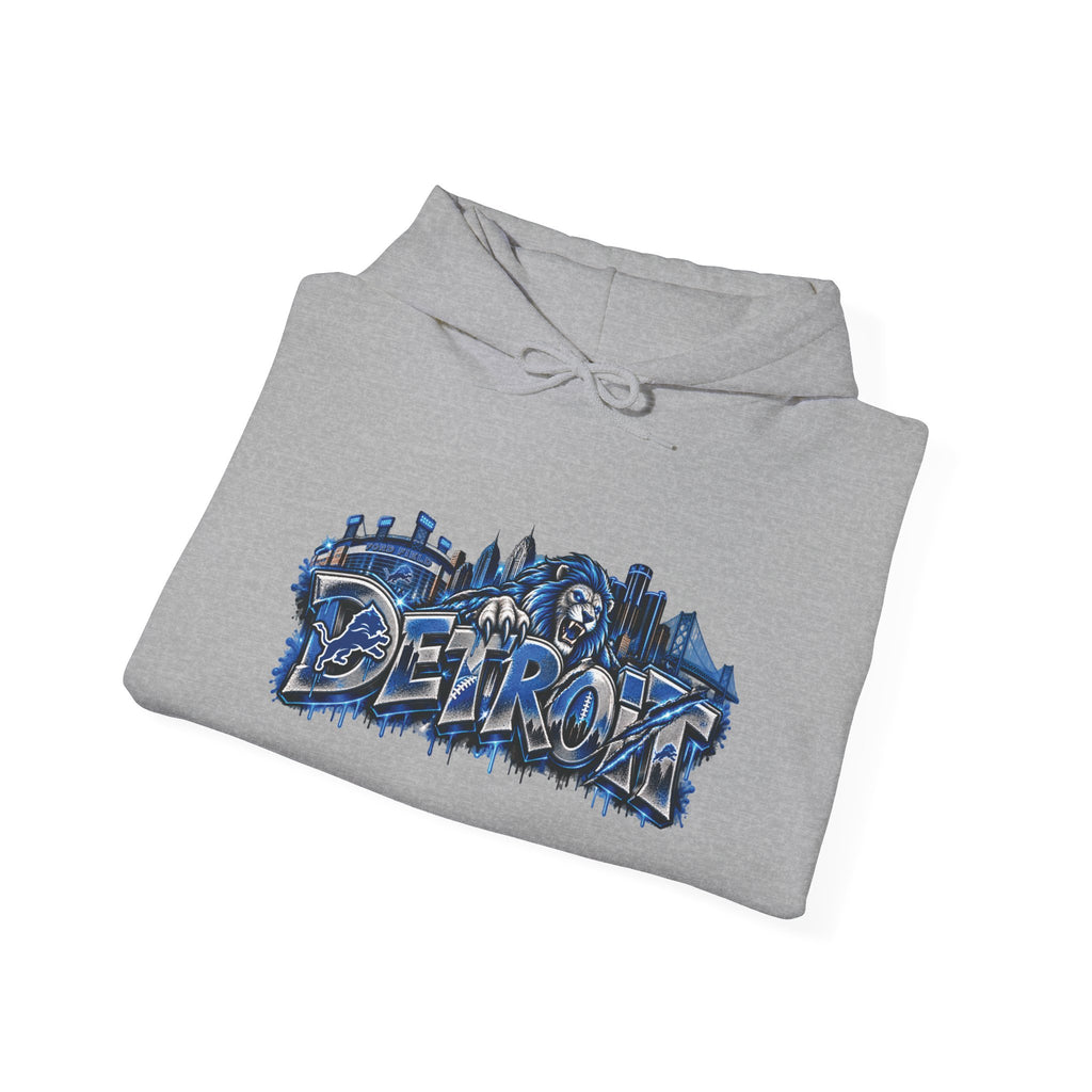 Detroit Graffiti Style Hoodie | City Skyline Street Art Pullover