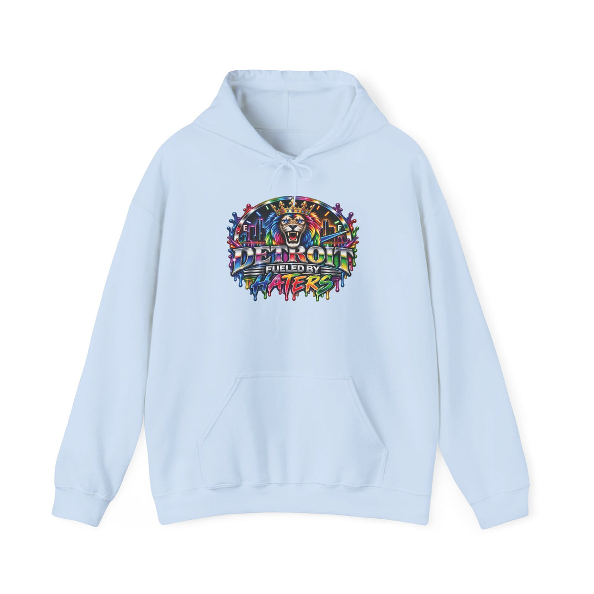 Detroit Graffiti Lion Hoodie | Colorful Street Art Pullover