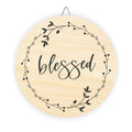 Blessed Wreath Wood Sign | Round Wall Decor