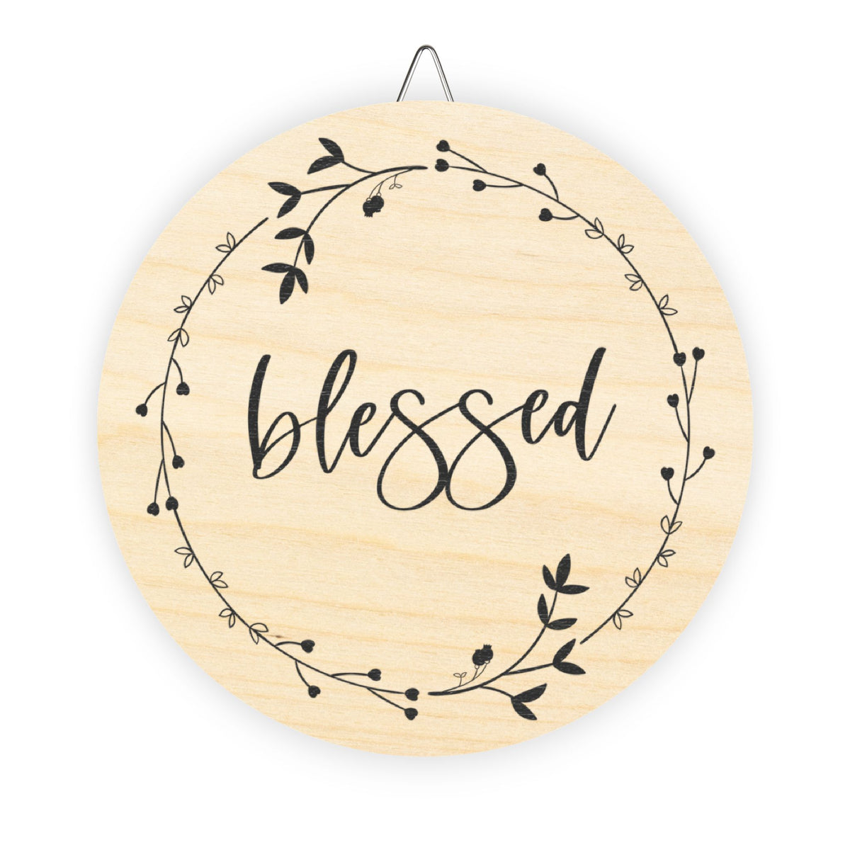 Blessed Wreath Wood Sign | Round Wall Decor
